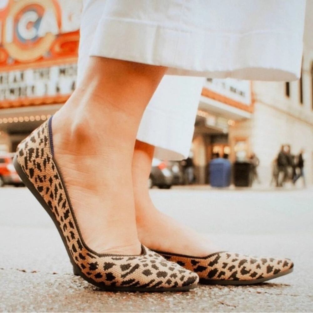 Rothy’s The Point Leopard Print Flats Size 9 - image 7